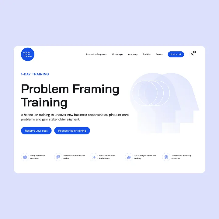 Design Sprint Academy: the Problem Framing training page