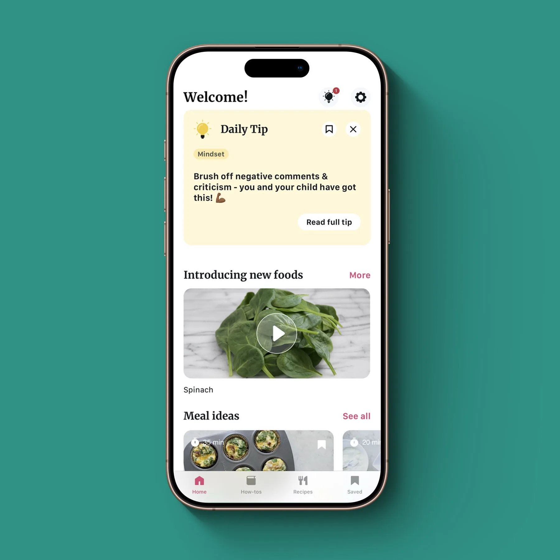 Easy Bites: app screen, mealtime made simpler