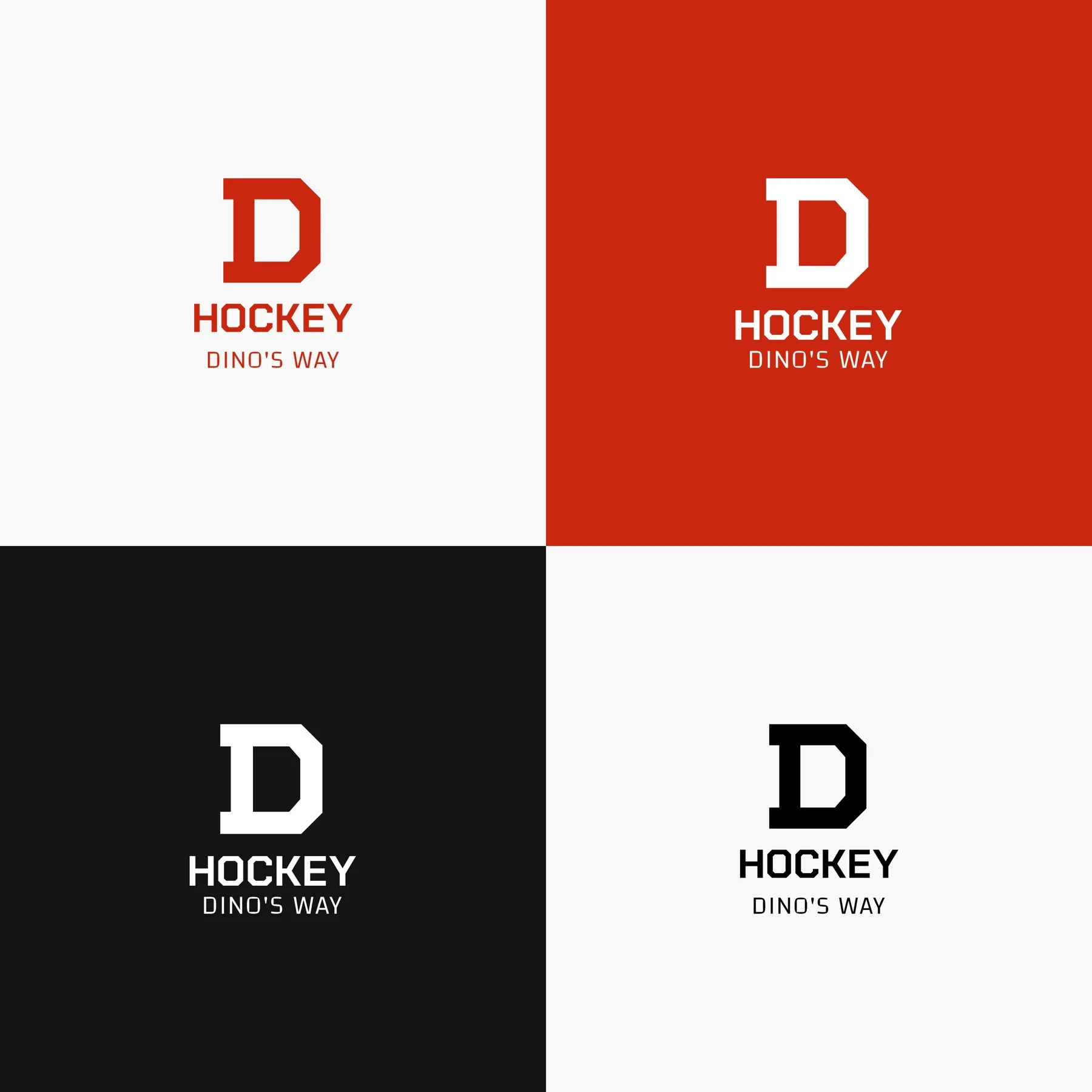 Hockey Dino's Way: brand logo and identity mark
