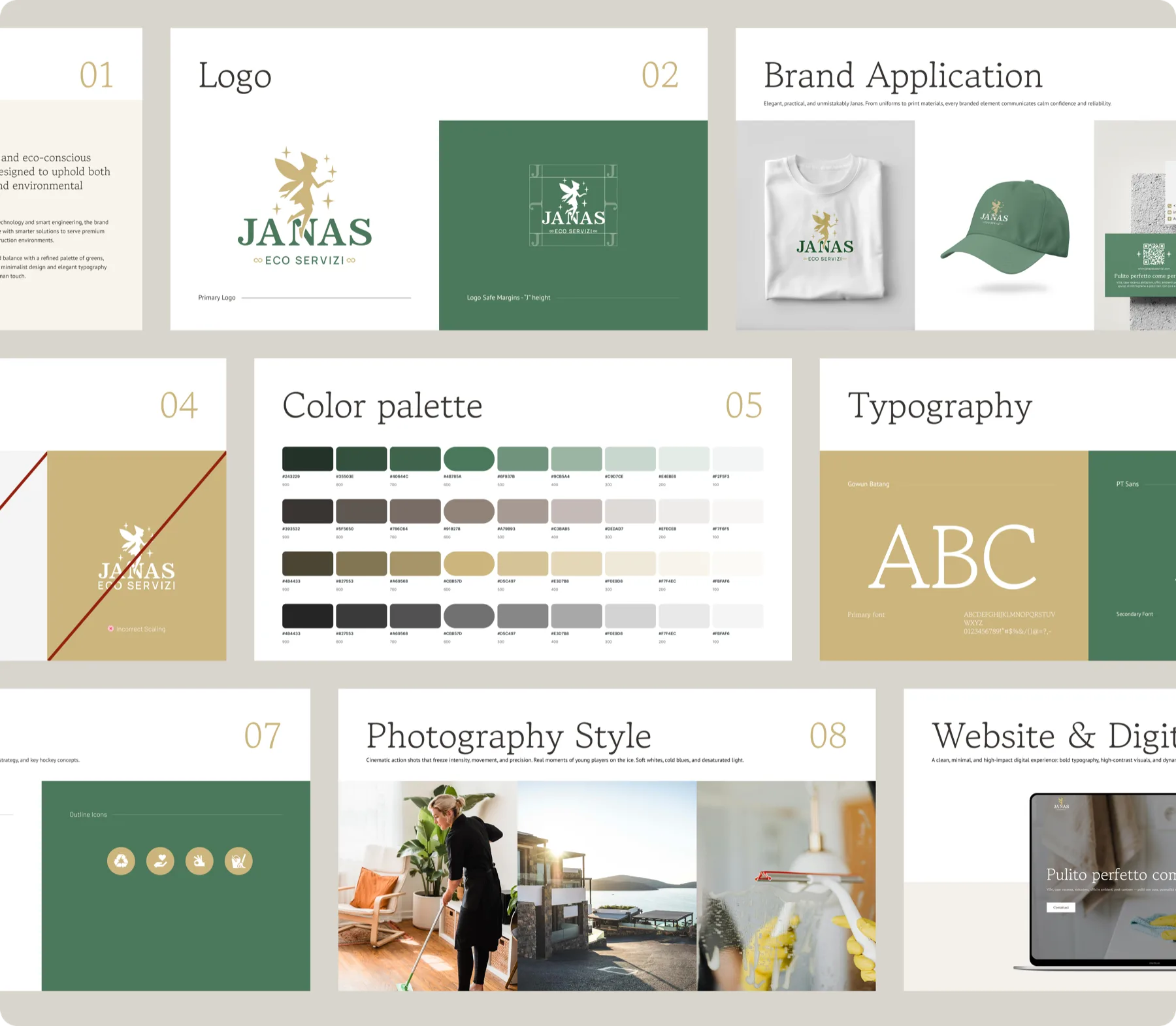 Janas Eco Servizi: the full visual branding system