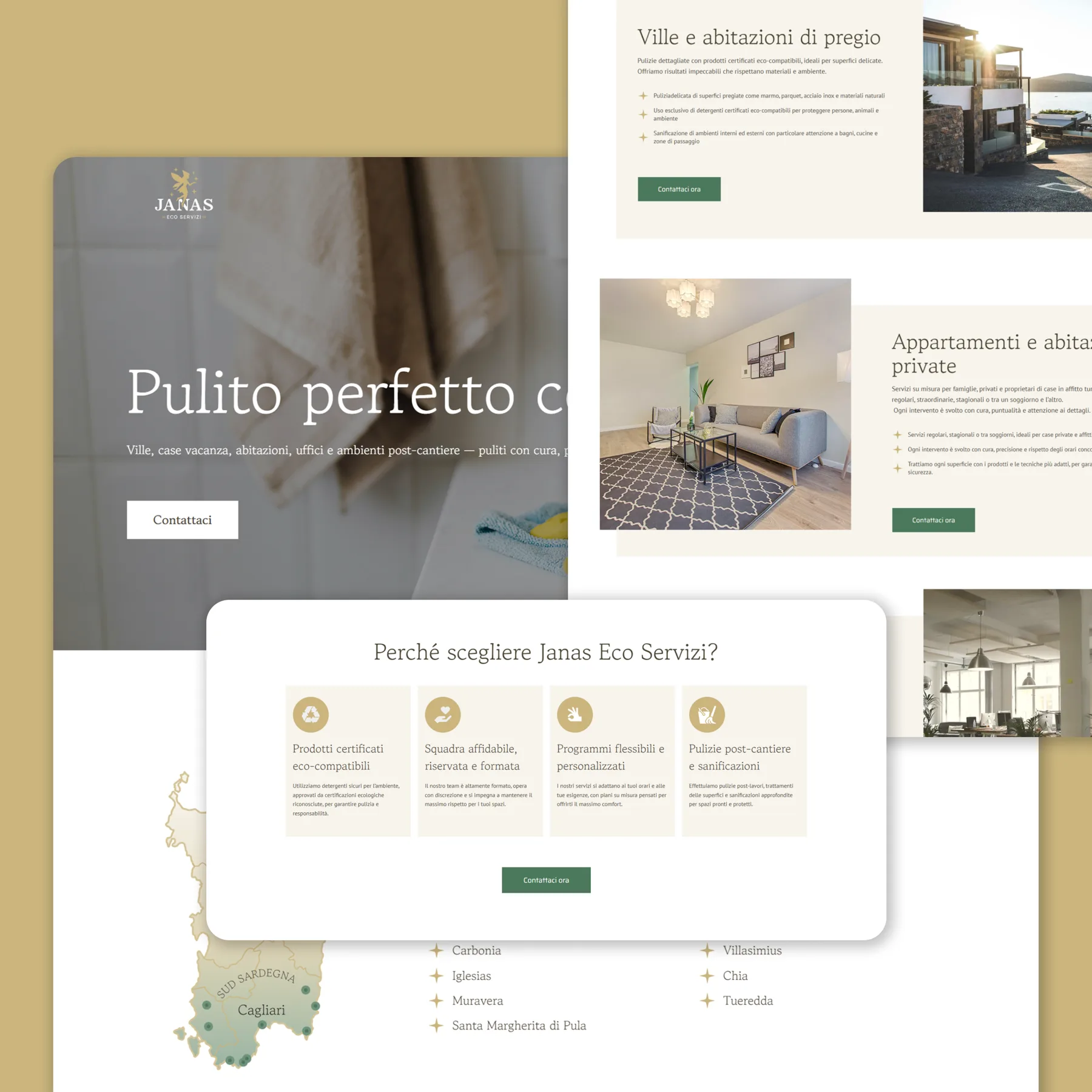 Janas Eco Servizi: the live website in detail