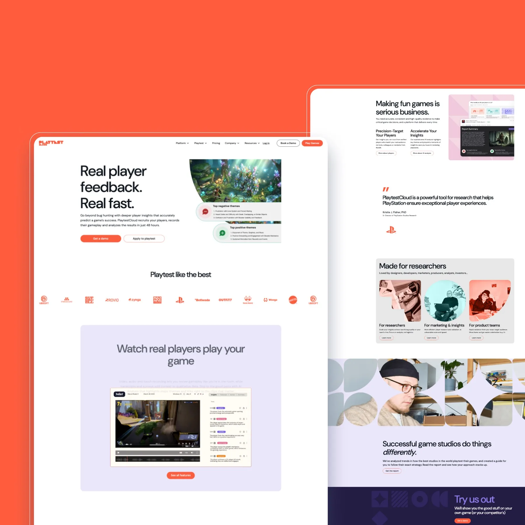 PlaytestCloud: the redesigned website, Real player feedback